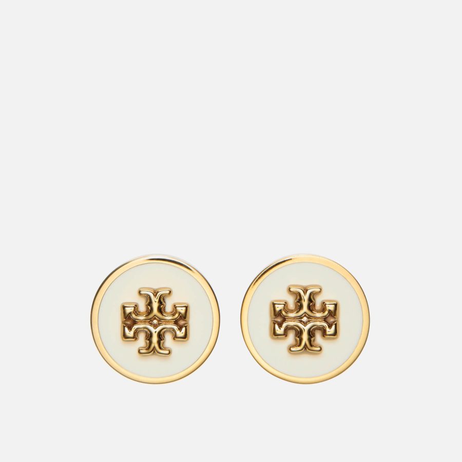 Tory Burch Kira Enamel Circle-Stud Earrings