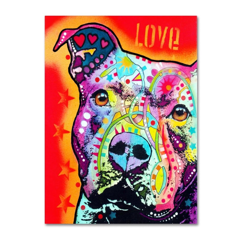 Trademark Fine Art Thoughtful Pit Bull Artwork by Dean Russo, 26 by 32-Inch