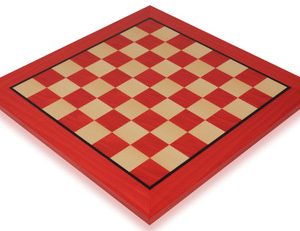 Tulip Red & Maple High Gloss Deluxe Chess Board - 2.125 Squares