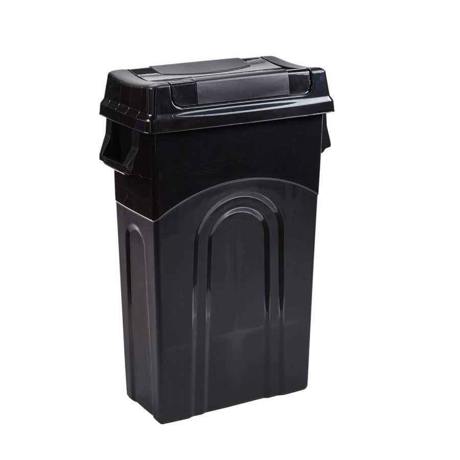 United Solutions Highboy Waste Container with Swing Lid, 23 Gallon, Space Saving