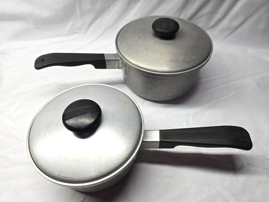 Vintage 4-Piece Kitchen Craft Aluminum Cookware Sauce Pot Set 1.5 & 2.5 Qt - USA