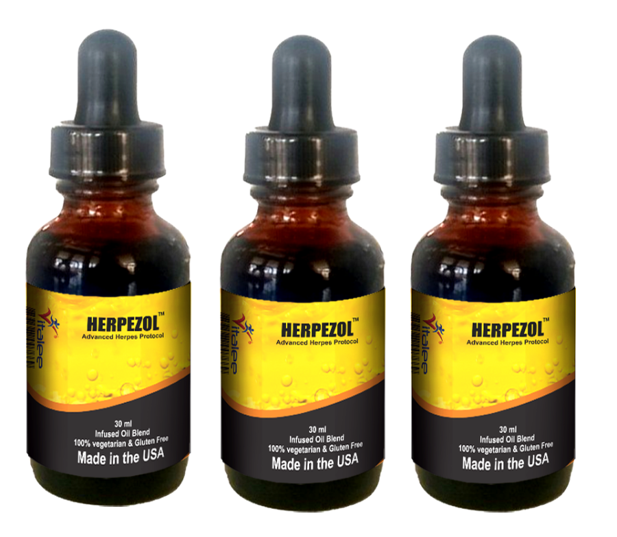 Vitalee Herpezol for Herpes type 1 and type 2. Non-Stop healing Oil (1, 30 ml)