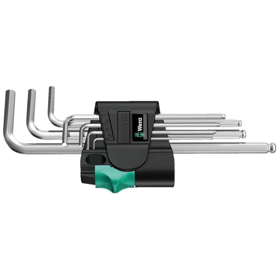 WERA 05022181001 Hex-Plus Chrome-Plated Long Shaft Metric L-Key Allen Wrench (7-Piece Set)