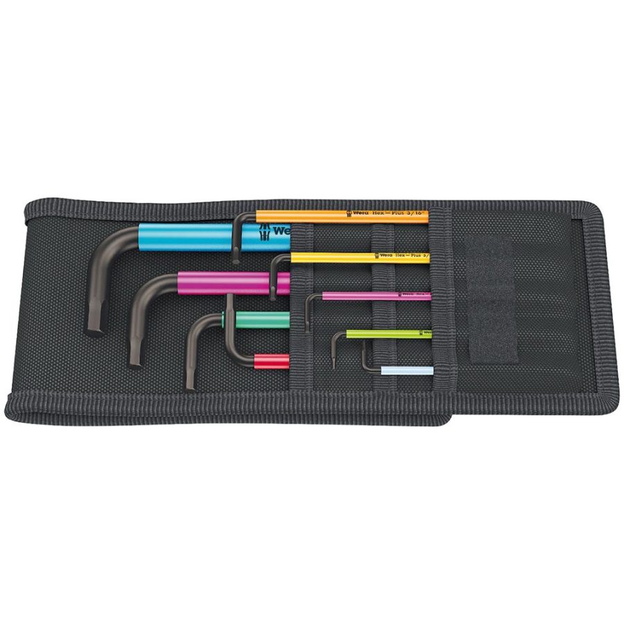 WERA 05022639001 Hex-Plus Color Coded SAE L-Key 8 Piece Set