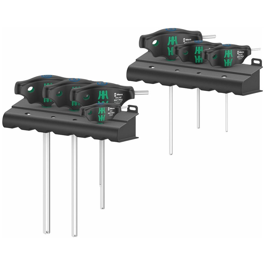 WERA 05023450001 T-Handle Metric Hex-Plus Driver Set with Rack (7-Piece Set)