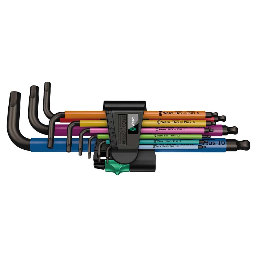 WERA 05073593001 Hex-Plus Color Coded Metric L-Key 9 Piece Set