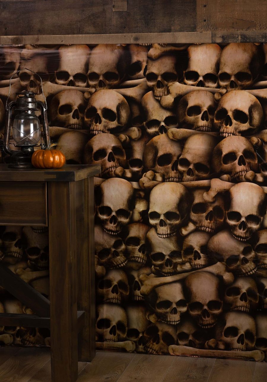 Wall Of Skulls Catacombs Backdrop Decoration