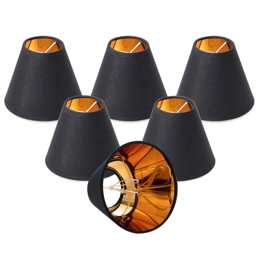 Wellmet Chandelier Lamp Shades, ONLY FOR CANDELABRA BULBS, Clip-on Fitter Lampsh