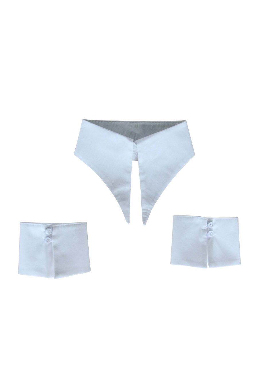 White Collar and Cuff Set