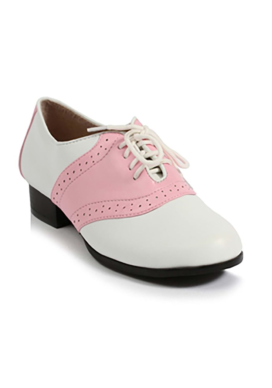 White Pink Saddle Women's Shoes