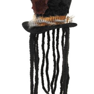 Witch Doctor Costume Hat with Dreadlocks