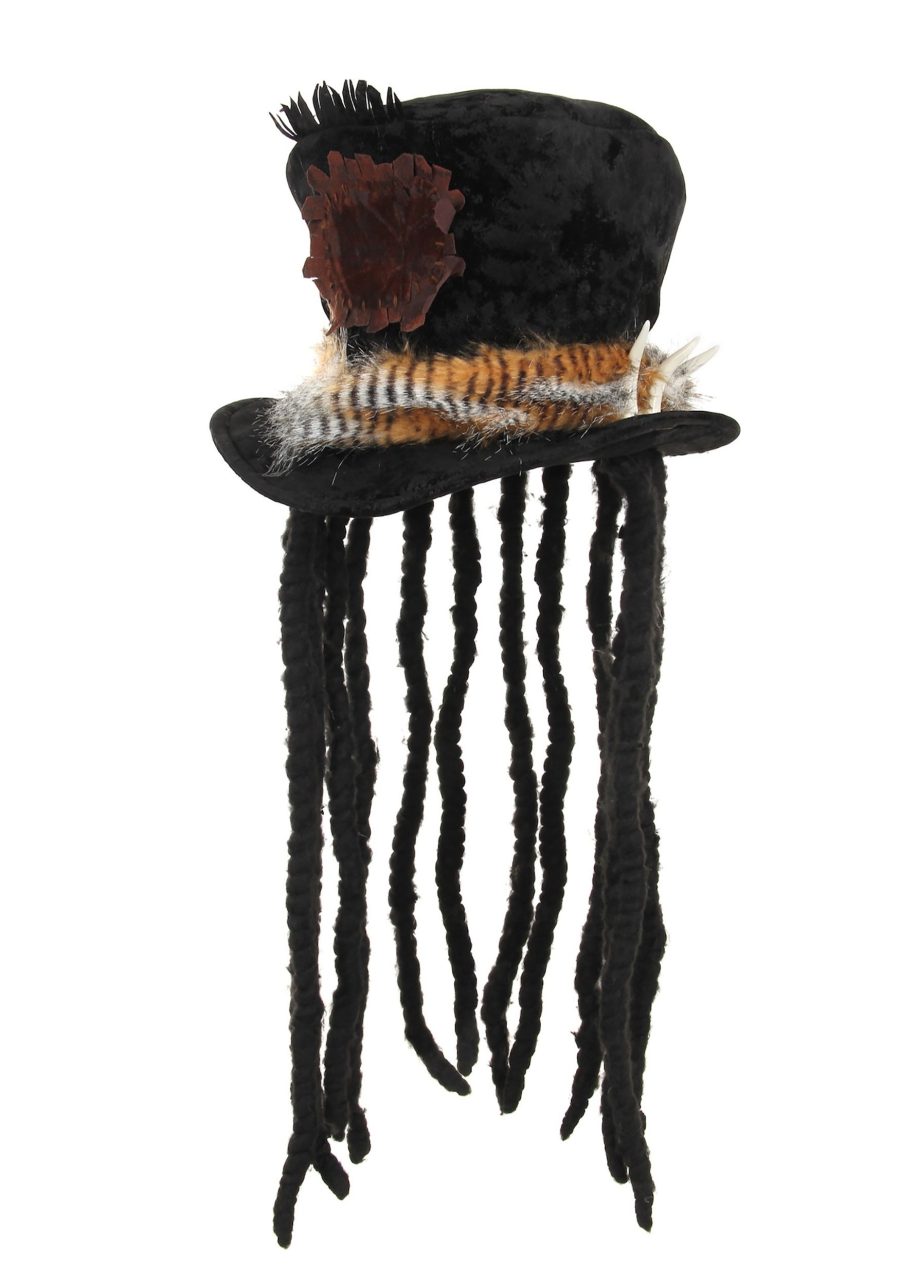 Witch Doctor Costume Hat with Dreadlocks