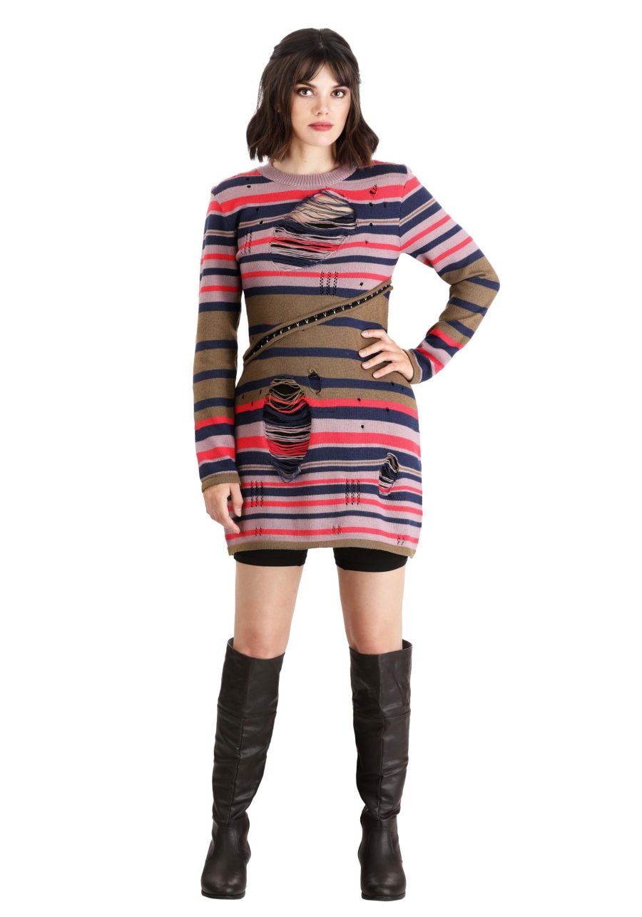 Women's Astrid Striped Distressed Sweater Dress