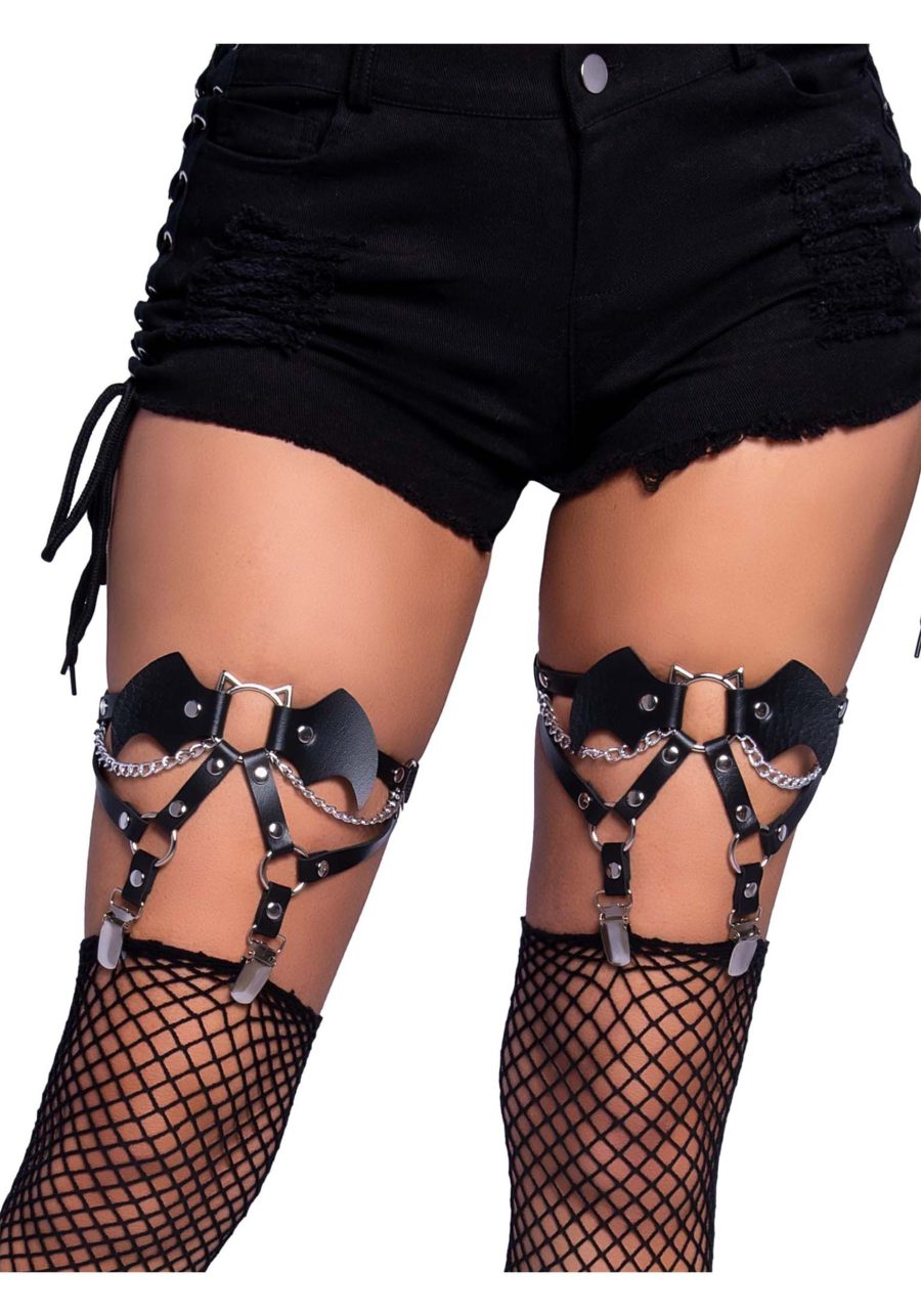 Women's Bat Studded Thigh High Garter