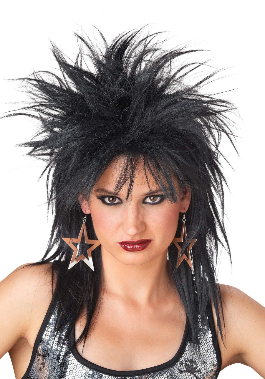 Women's Black Rocker Wig