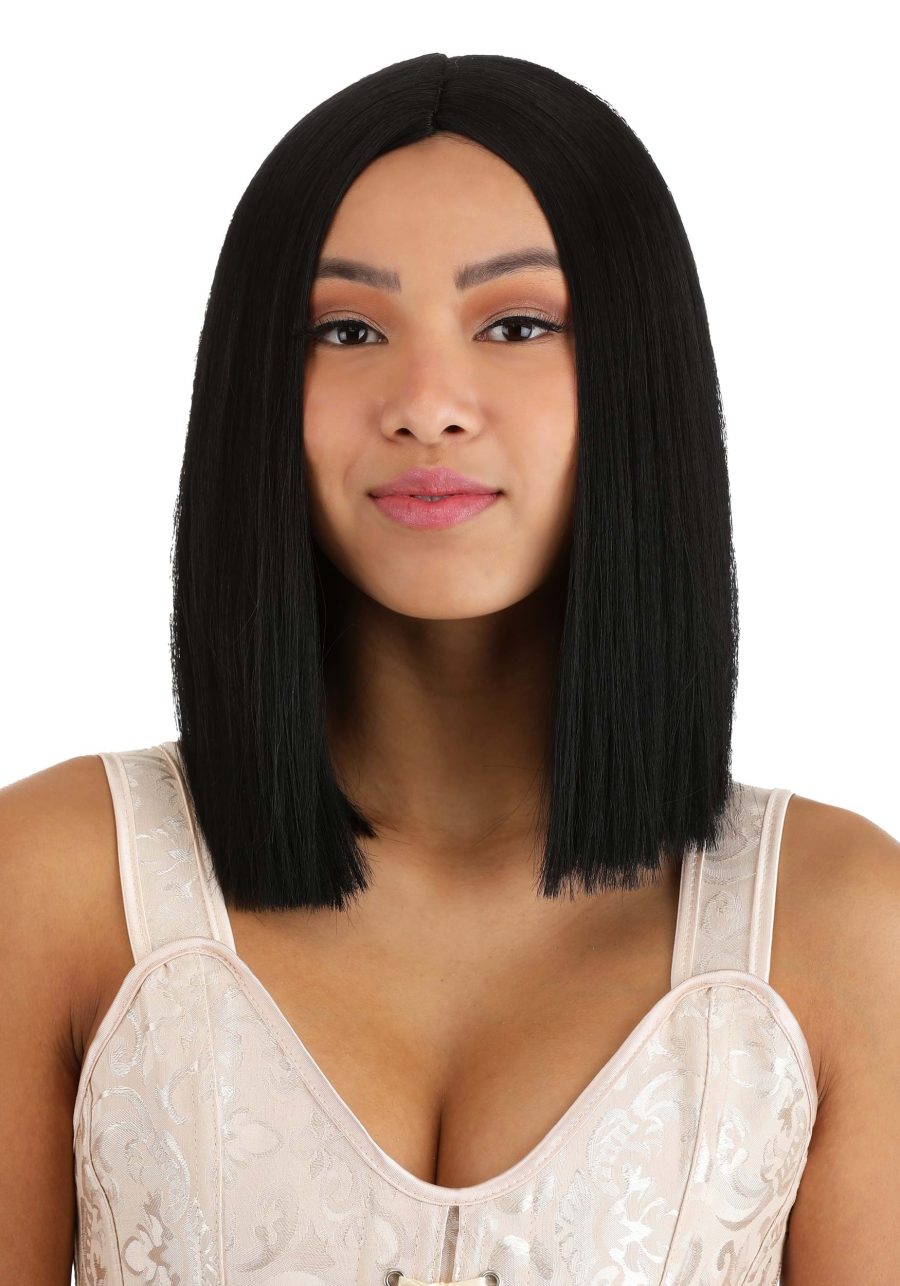 Women's Deep Black Long Bob Wig