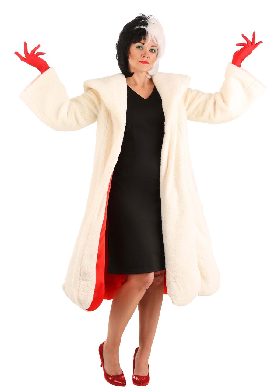 Women's Deluxe Cruella De Vil Coat Costume