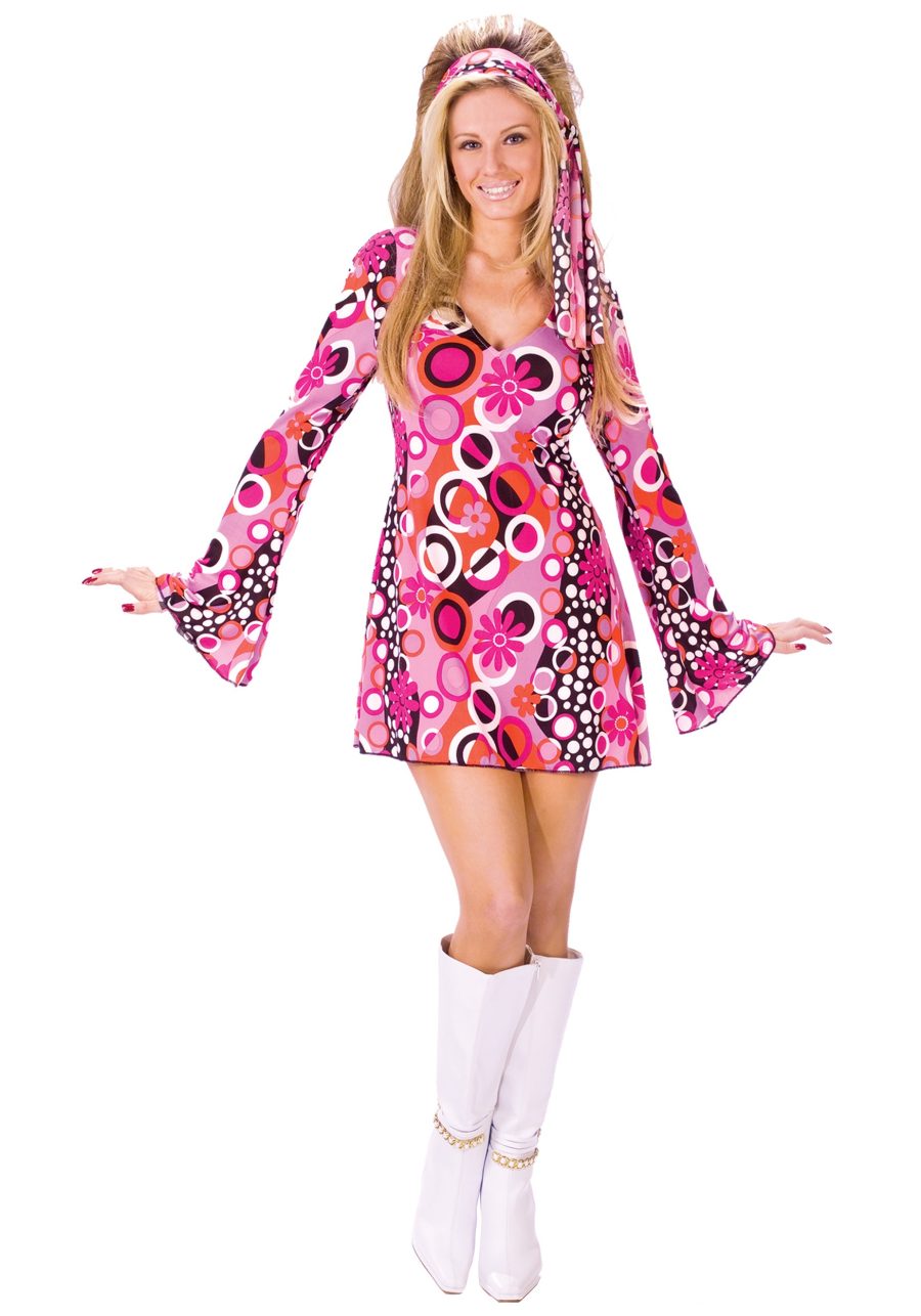 Women's Feelin Groovy Disco Costume Dress