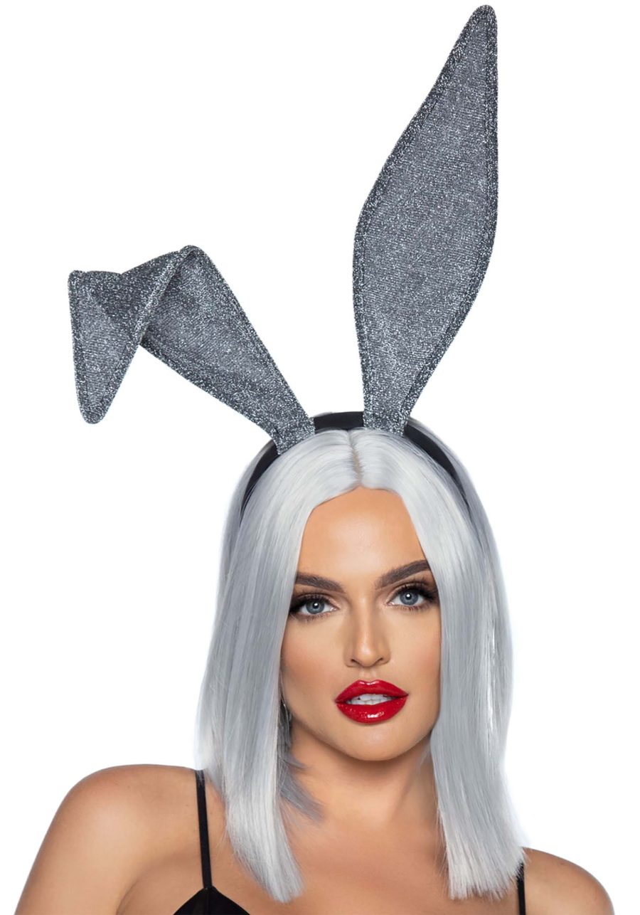 Women's Glittery Bunny Ear Headband Costume