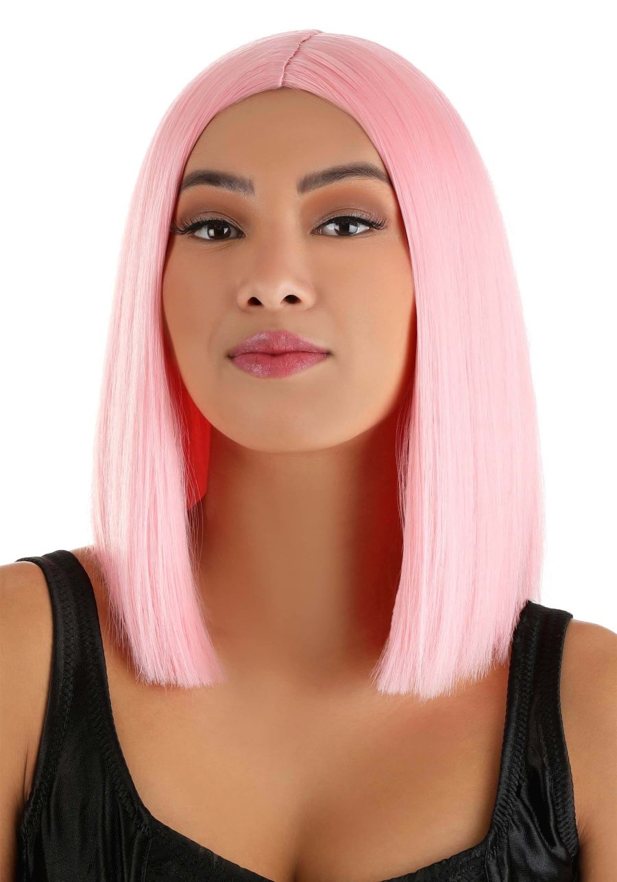 Women's Light Pink Long Bob Costume Wig