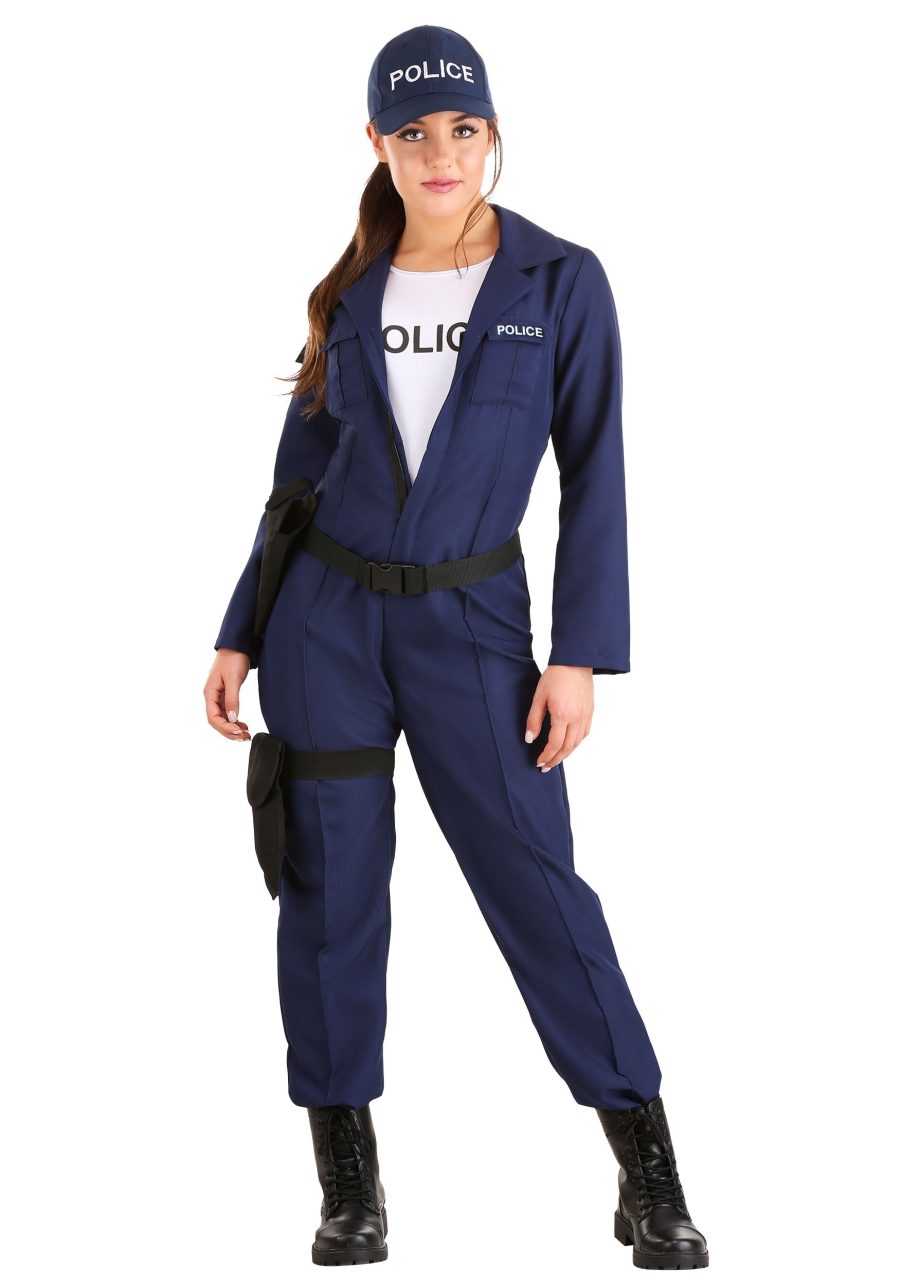 Women's Plus Size Tactical Cop Jumpsuit Costume