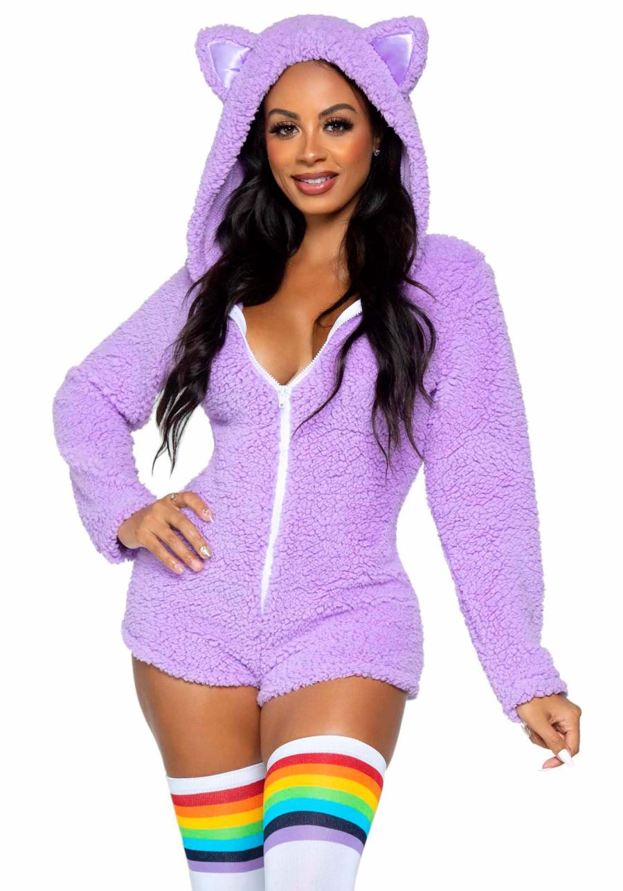 Women's Purple Cuddle Cat Costume