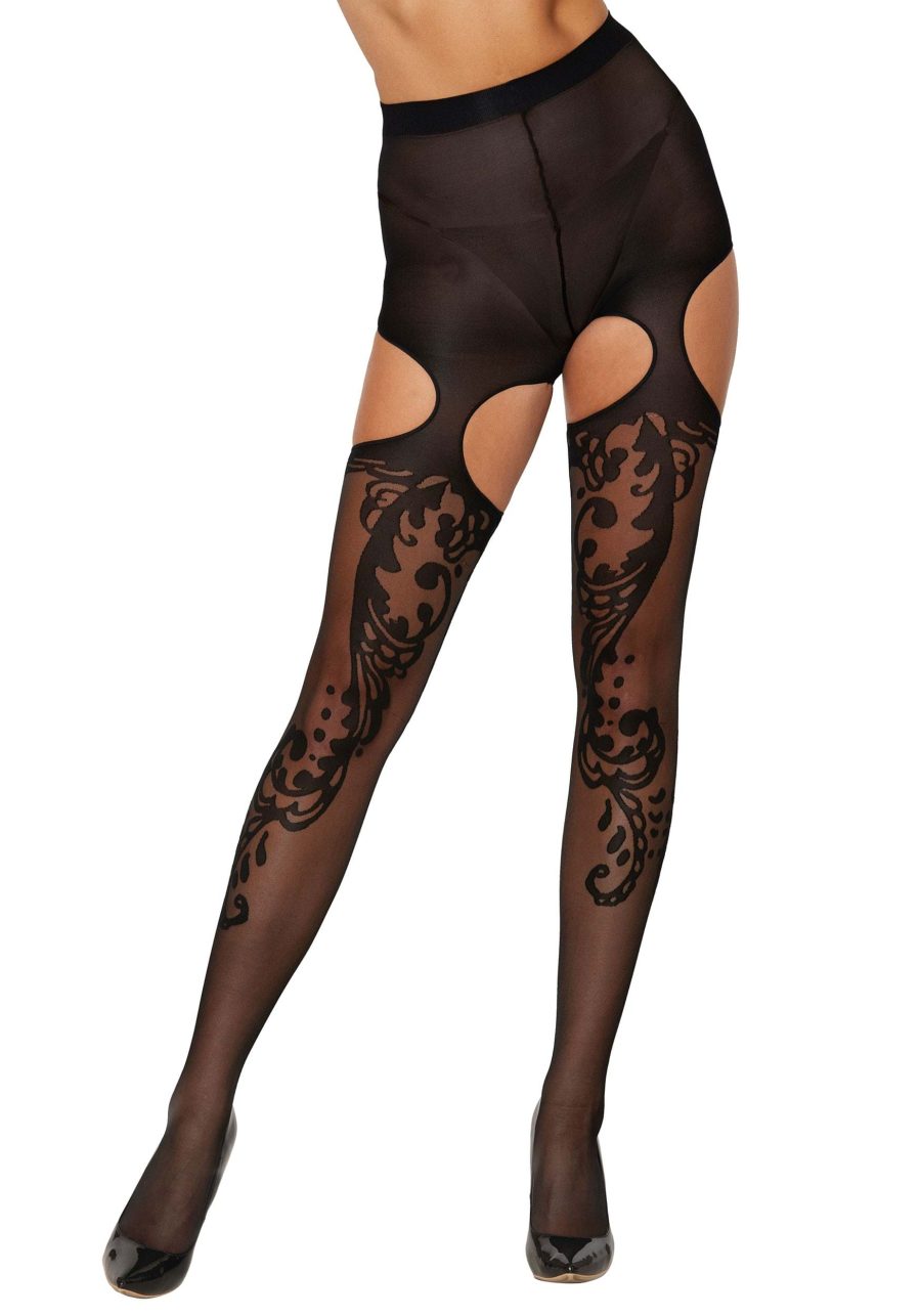 Women's Semi Sheer Top Suspender Stockings