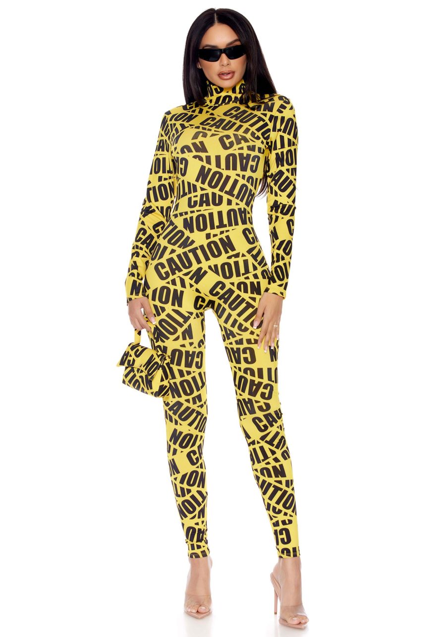 Women's Sexy Caution Tape Costume