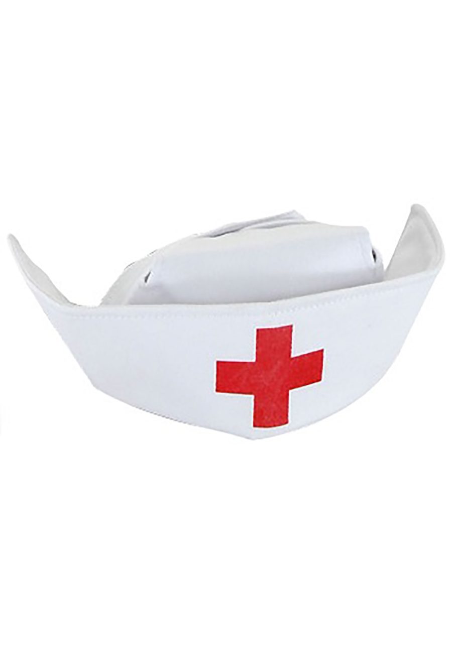 Women's White Nurse Costume Cap