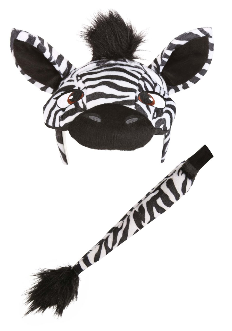 Zebra Headband & Tail Plush Kit