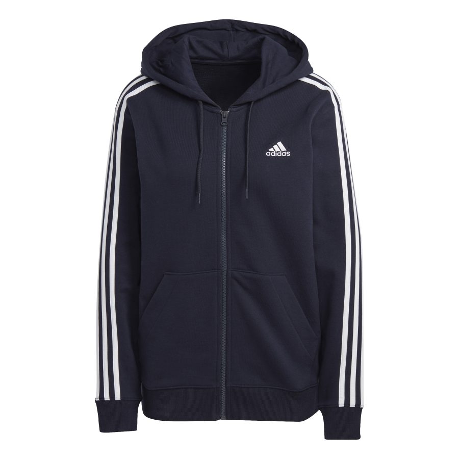 adidas Essentials 3-Stripes Regular Zip Up Fleece Womens Hoodie