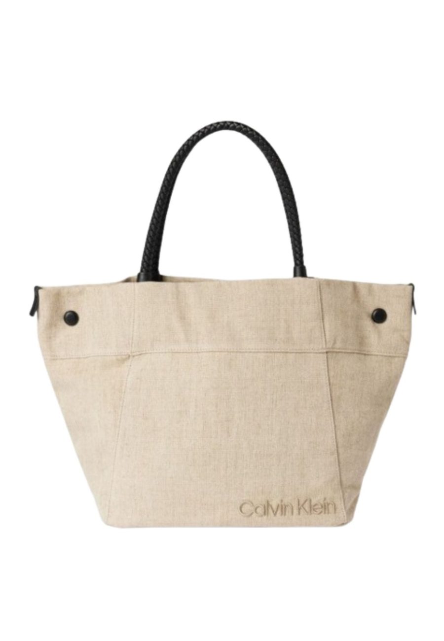 calvin klein SUMMER STORY BAG MD SHOPPER_LINEN