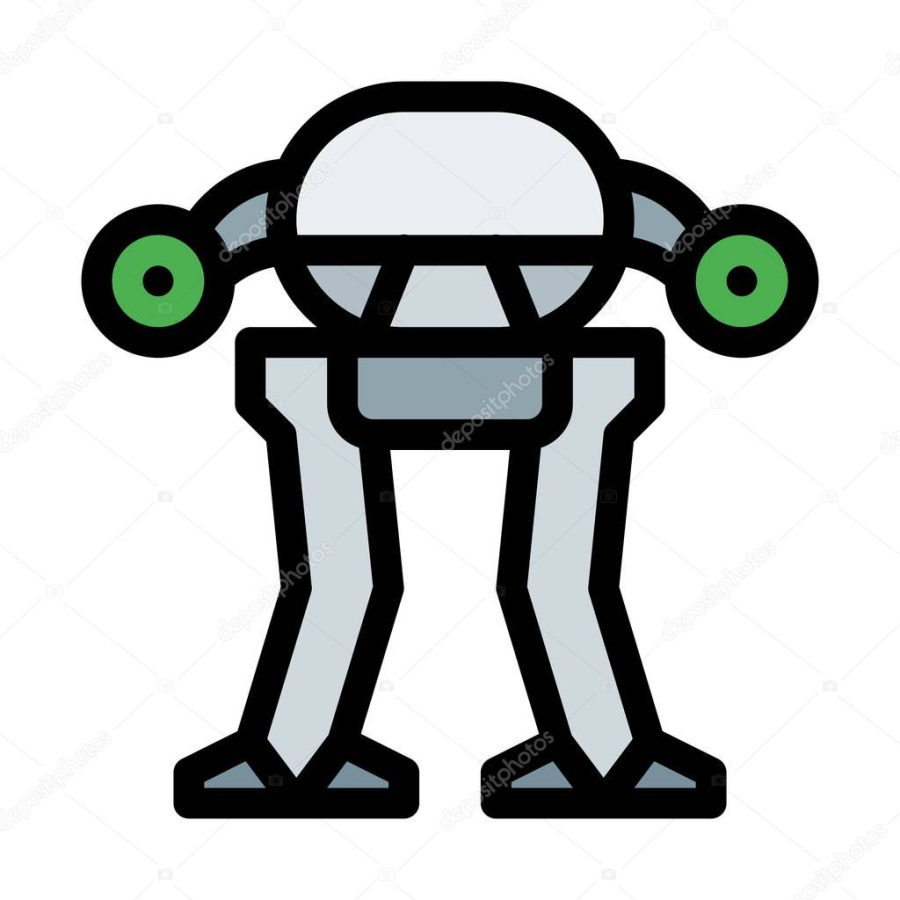 ed 209 vector illustration on white background