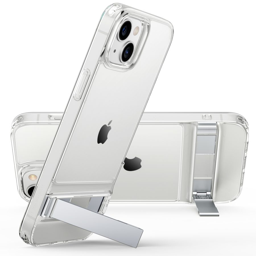 iPhone 14/13 Metal Kickstand Case Clear