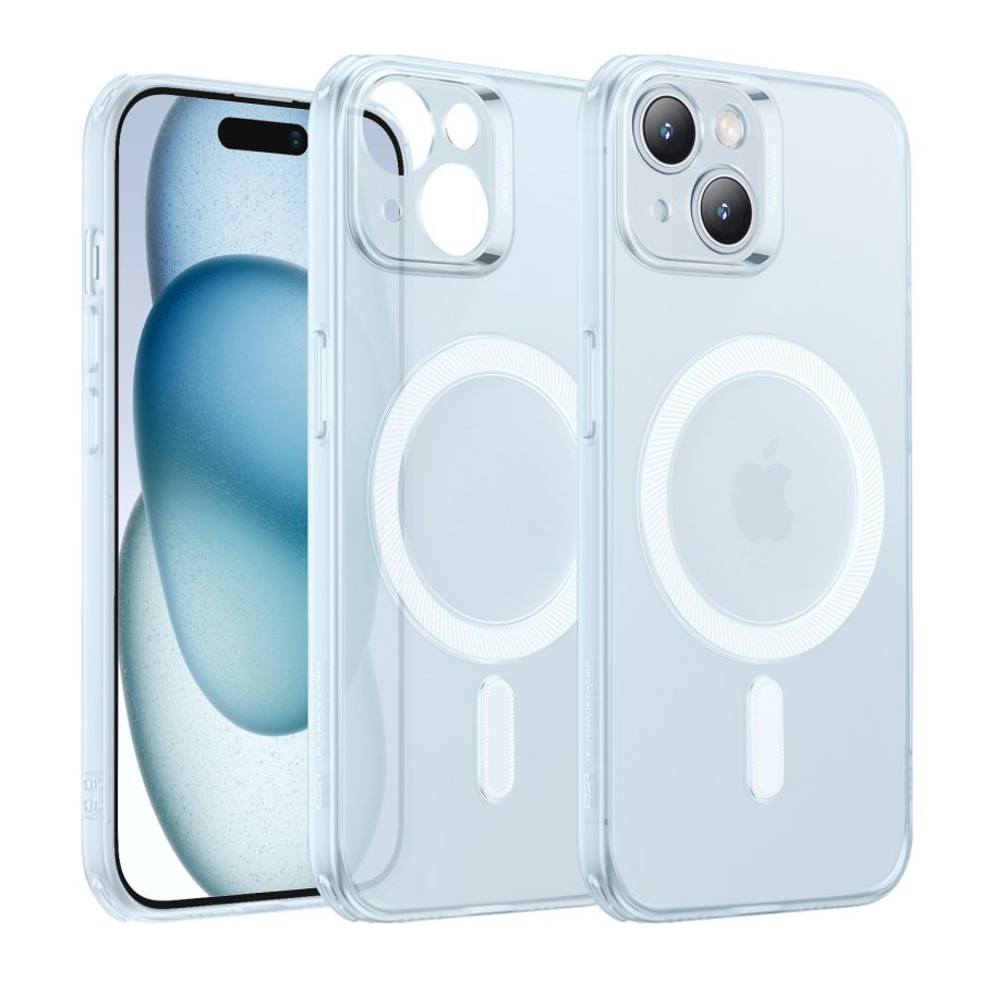 iPhone 15 Plus Zero Clear Case (HaloLock) Frosted Blue