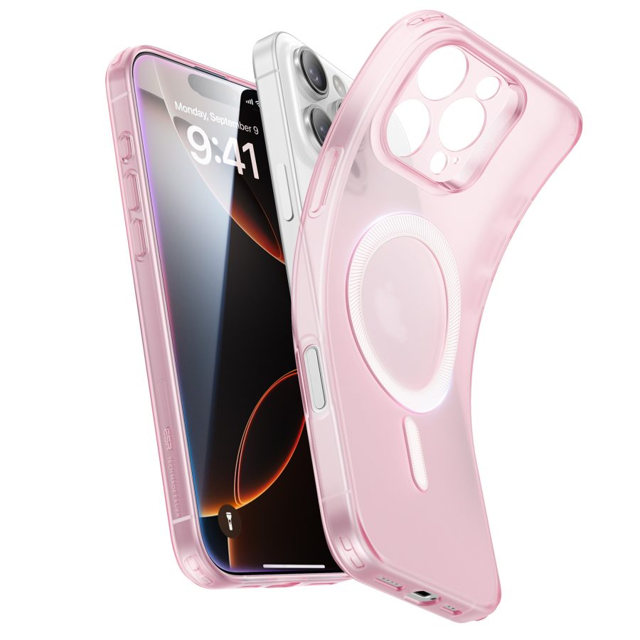 iPhone 16 Pro Zero Clear Case (HaloLock) Frosted Pink