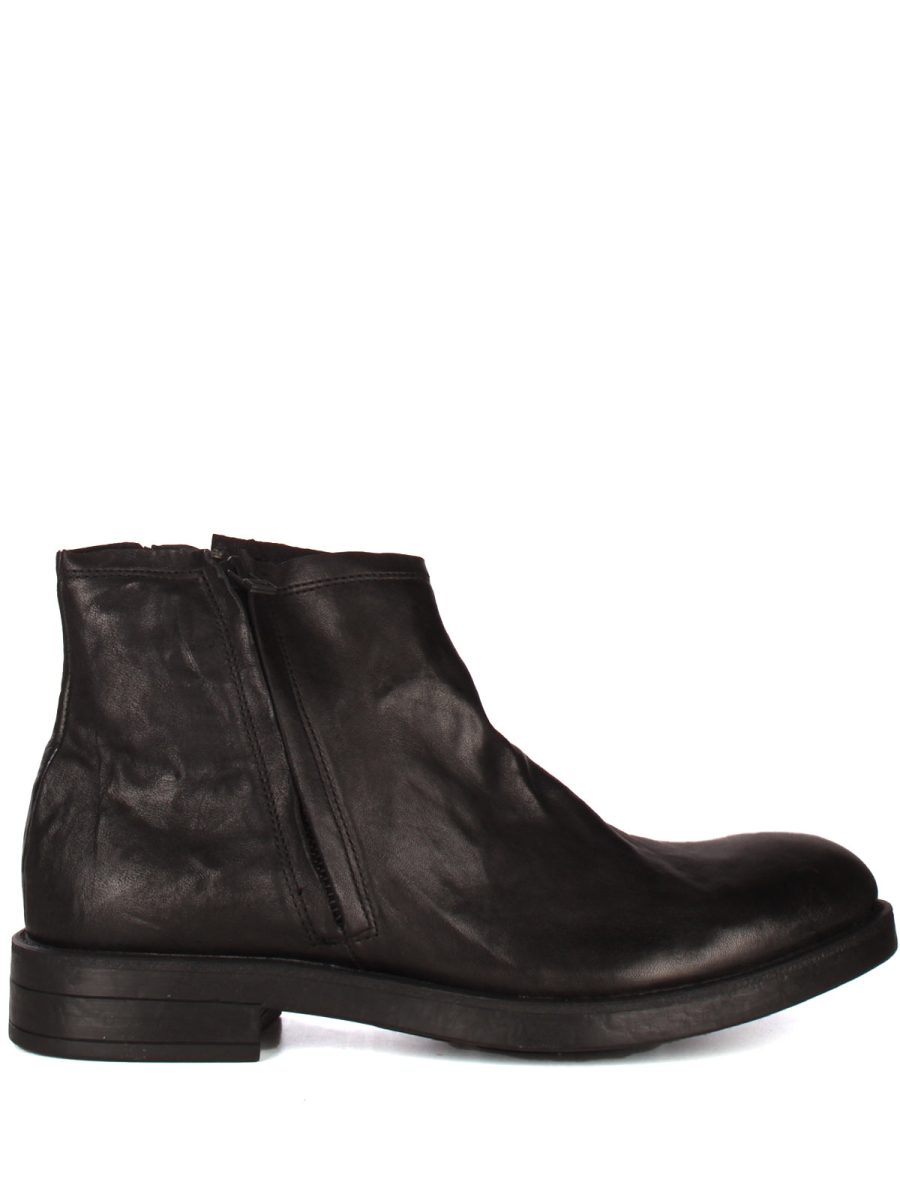 leather ankle boots with zip