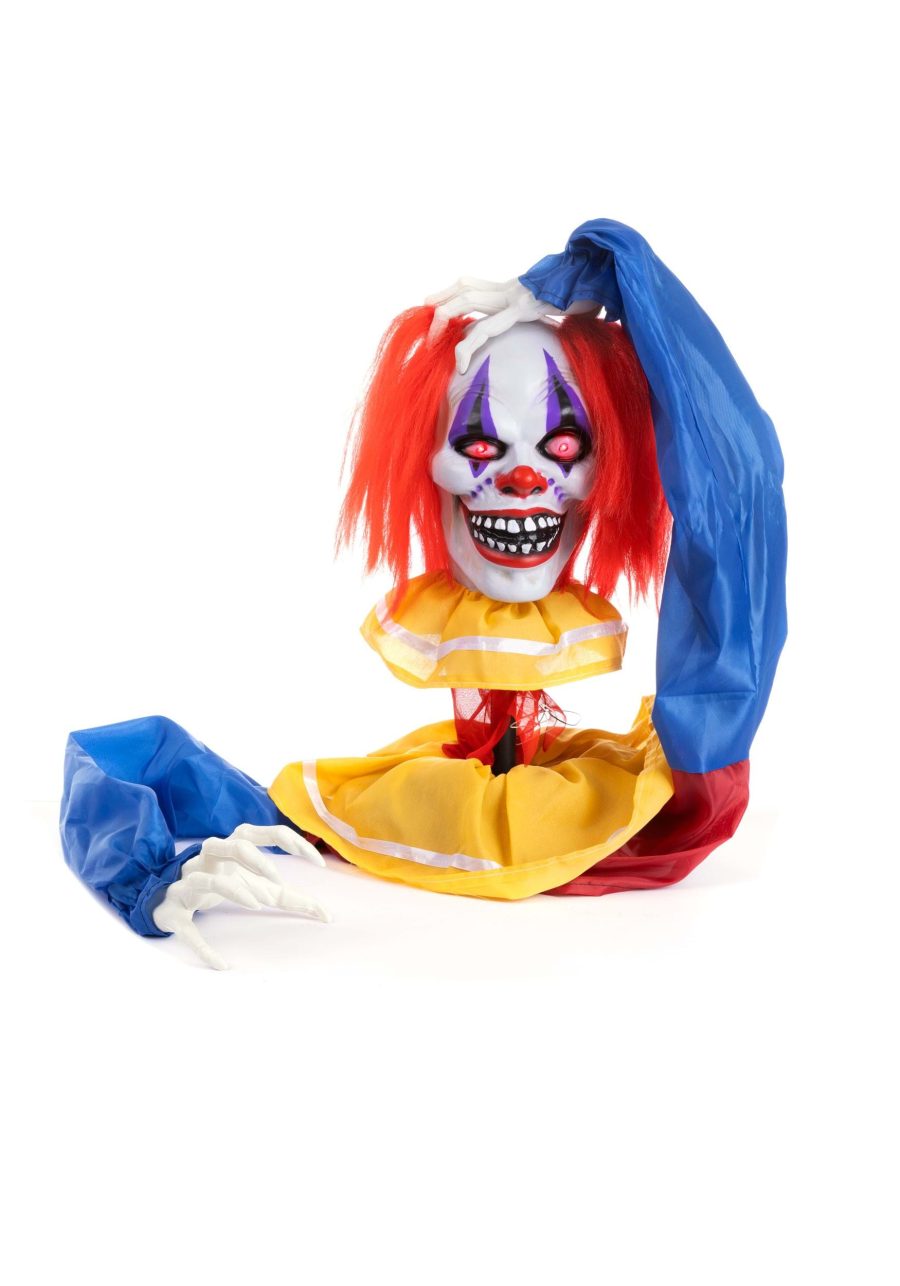 14 Animated Head Popping Clown Ground Breaker Decoration