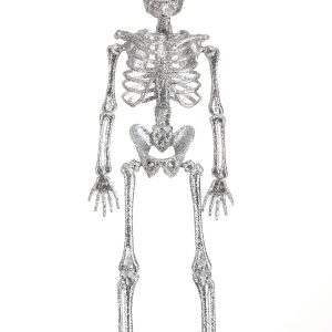 16 Silver Glitter Skeleton Decoration