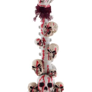 22 Skull Pillar with Light Up Eyes Decoration