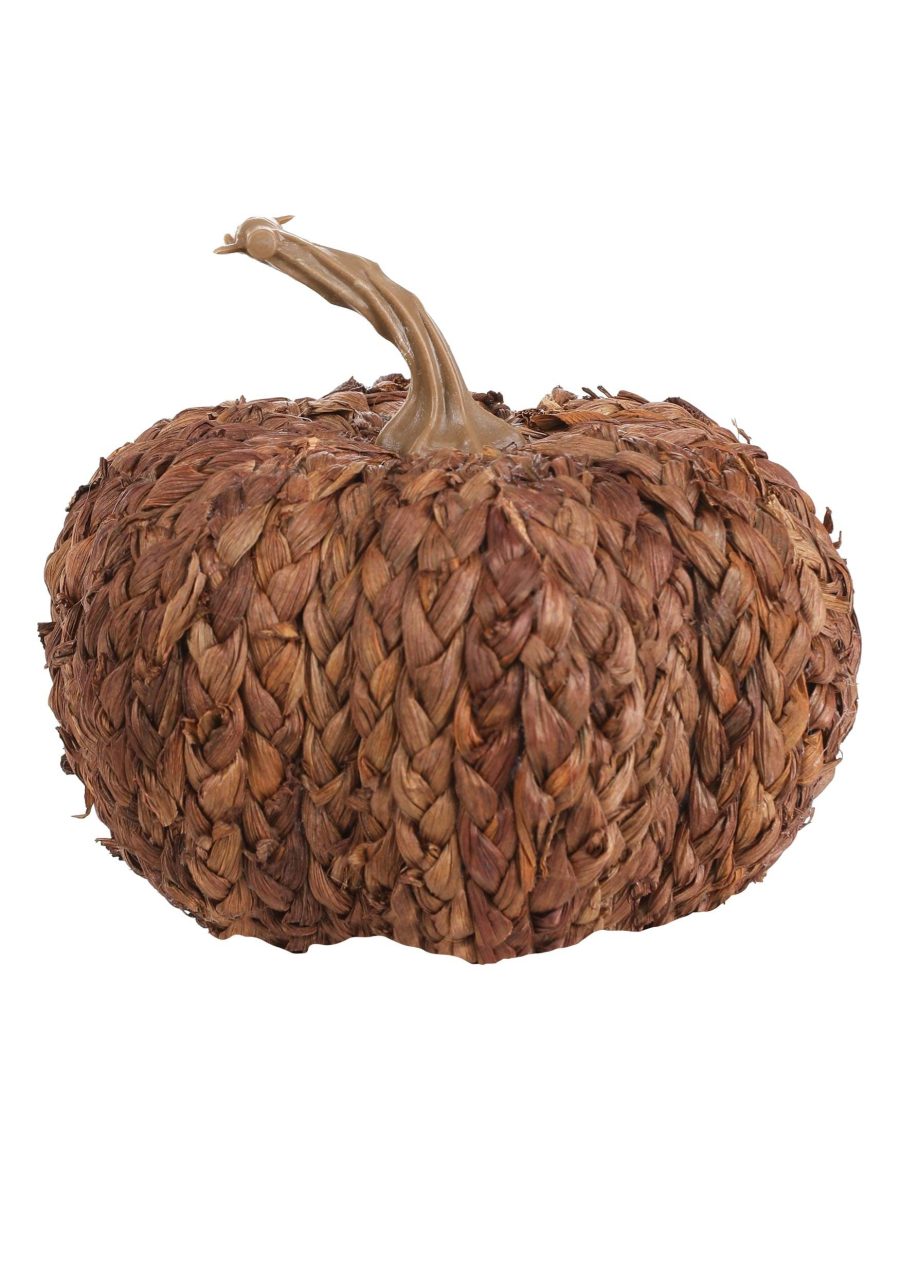 5-Inch Cornpeel Brown Pumpkin Decoration