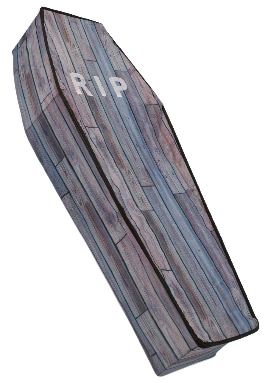 5FT Collapsible Wood Grain Look Coffin Prop