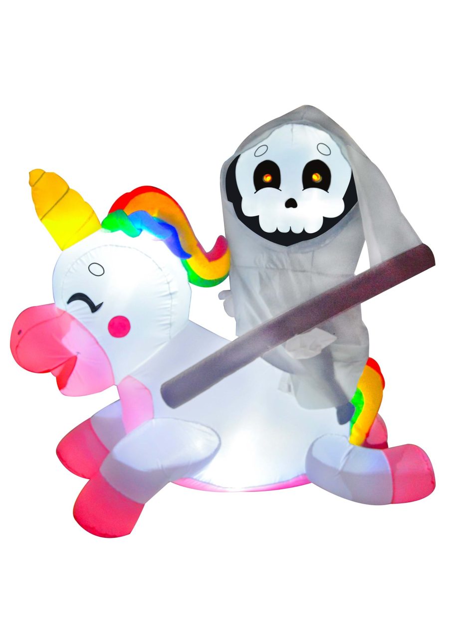 5FT Reaper Riding Unicorn Inflatable Decoration