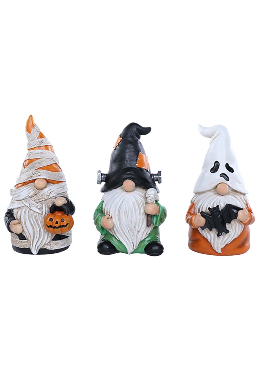 6 Set of 3 Halloween Character Resin Gnomes Decoration