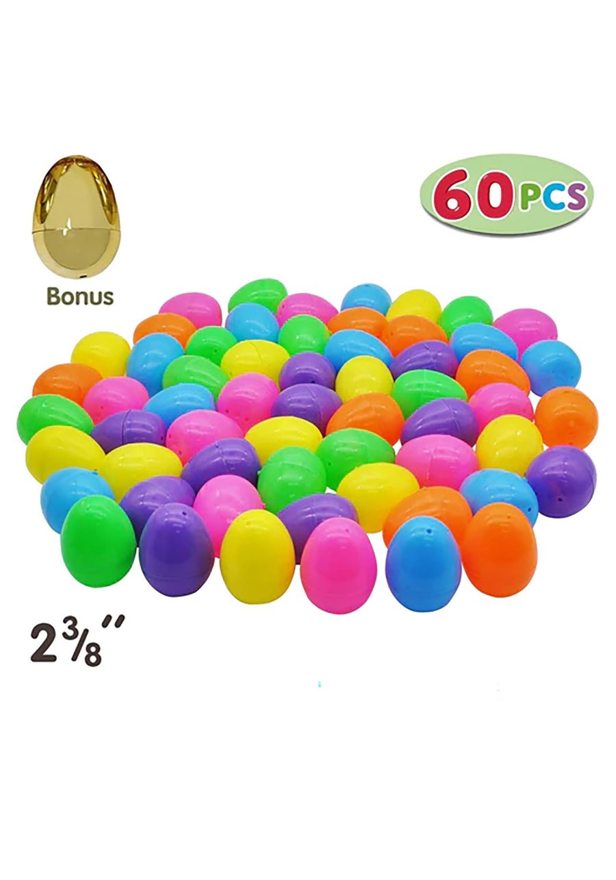 60 Piece 2.4-Inch Traditional Colorful Eggs Shells