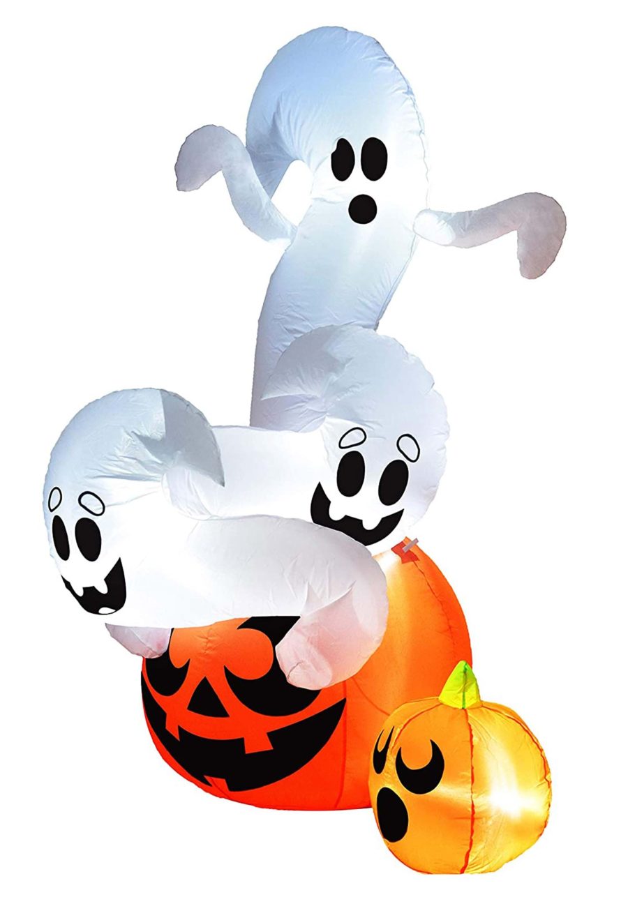 6FT Inflatable Twisted Pumpkin and Ghosts Decoration