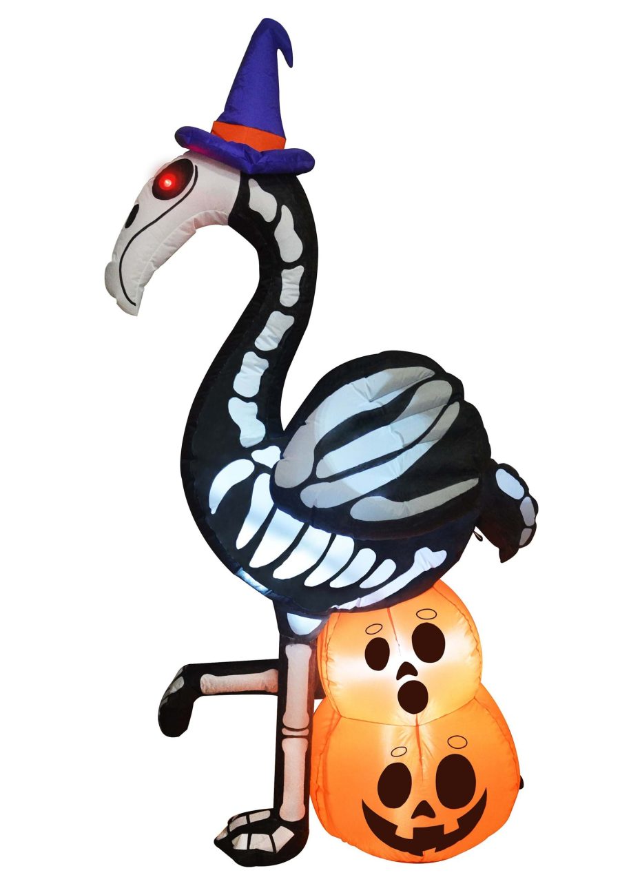 6FT Large Skeleton Flamingo Inflatable Decoration