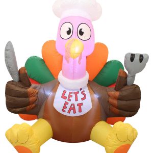 6FT Let's Eat Turkey Inflatable Decoration