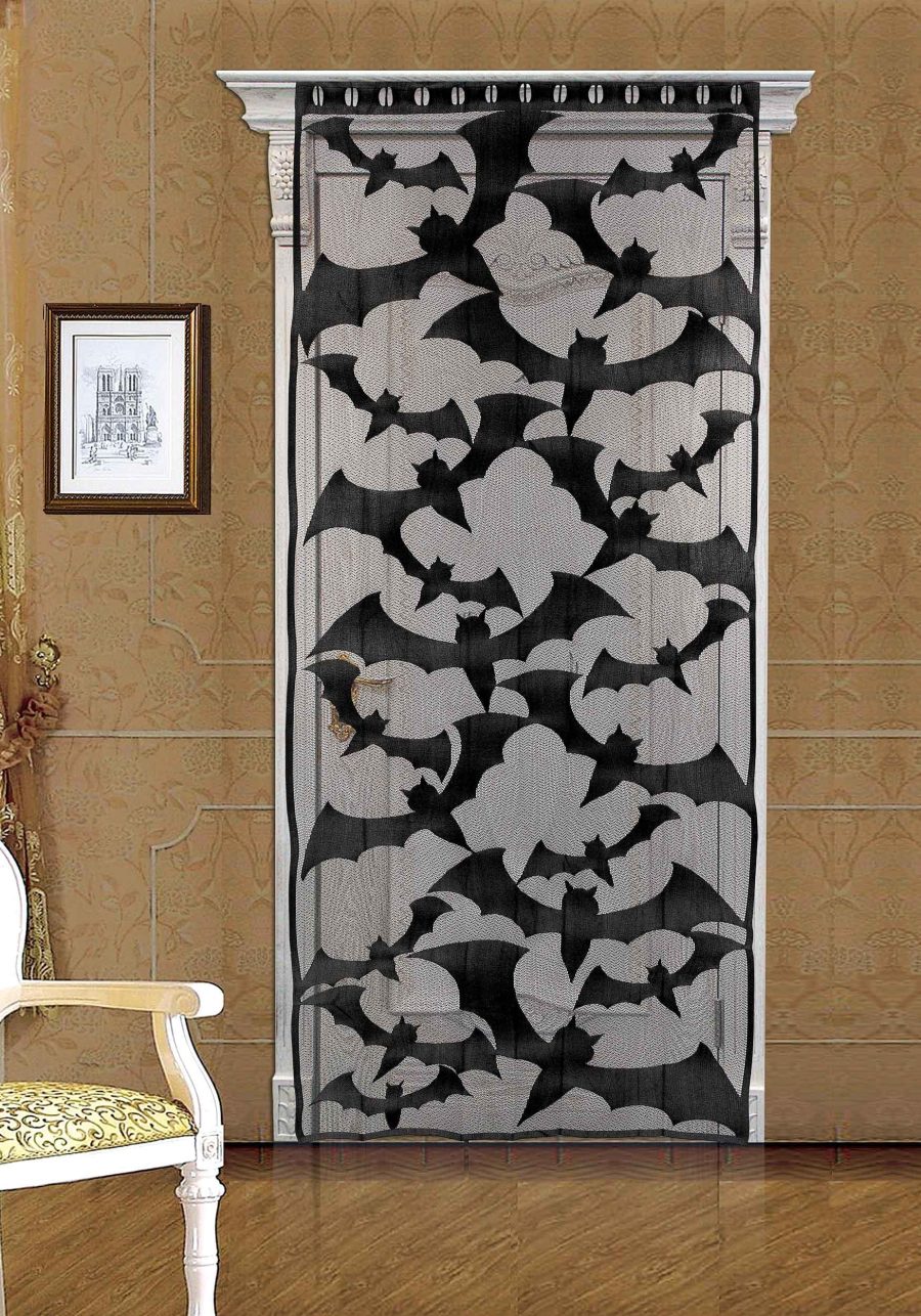 80 Inch Black Bat Door & Window Panel Decoration