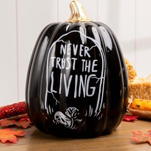 9-Inch Ceramic Tombstone Pumpkin Decoration